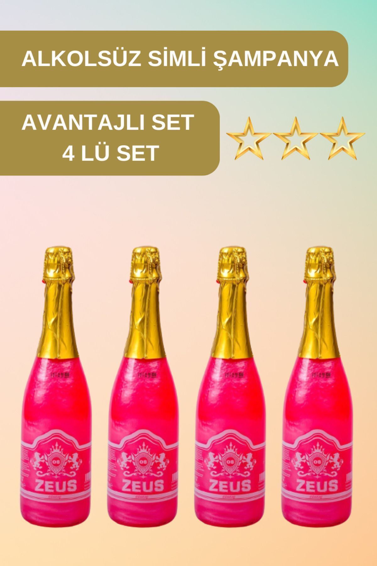 OS ZEUS AVANTAJLI 4LU SET ALKOLSÜZ SİMLİ ŞAMPANYA