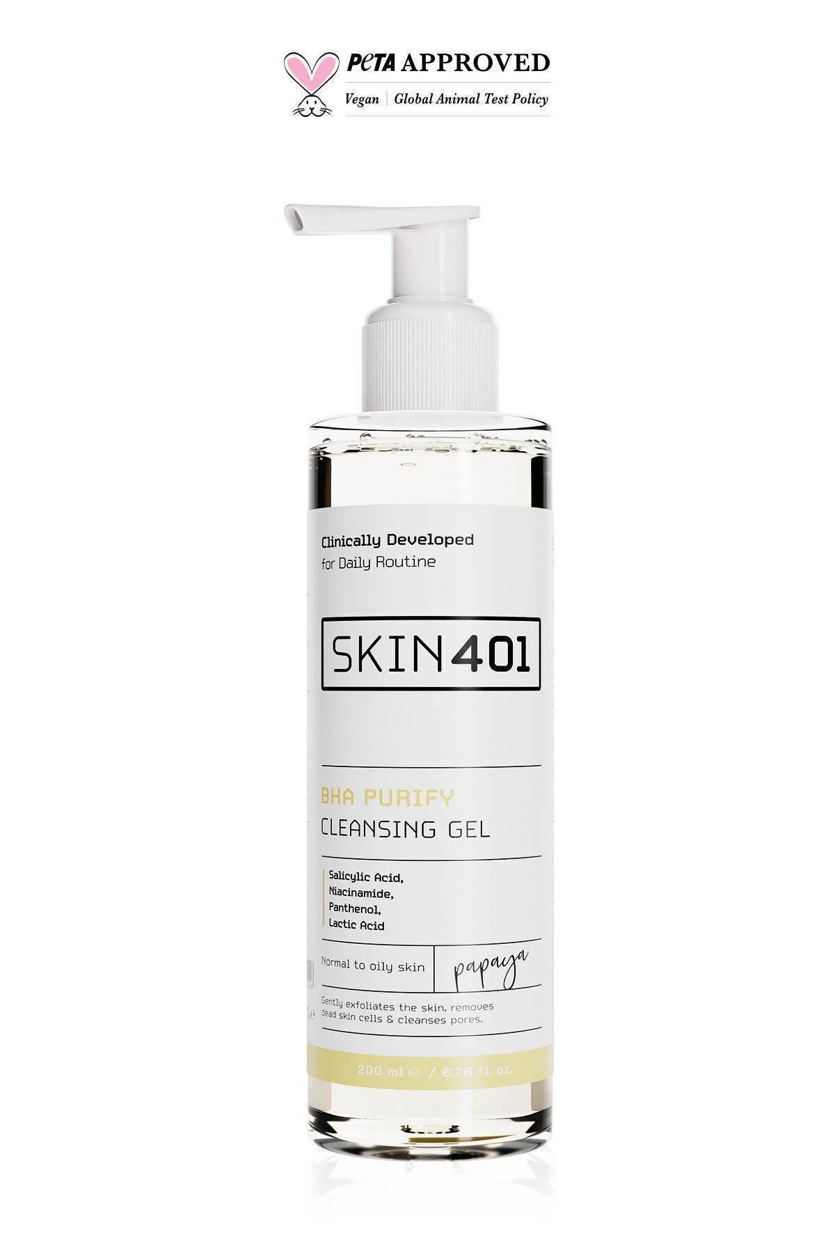 ژل پاک کننده صورت ضد جوش سر سیاه Bha Purifying 200ml Skin401