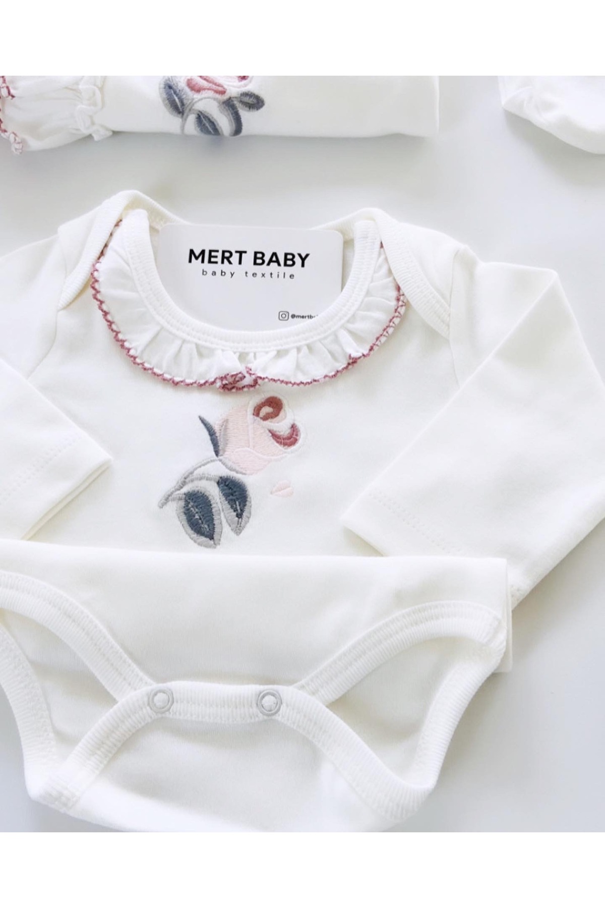 ست نوزادی دخترانه اکرو Mert Baby | ED54701E اورجینال - تصویر 4