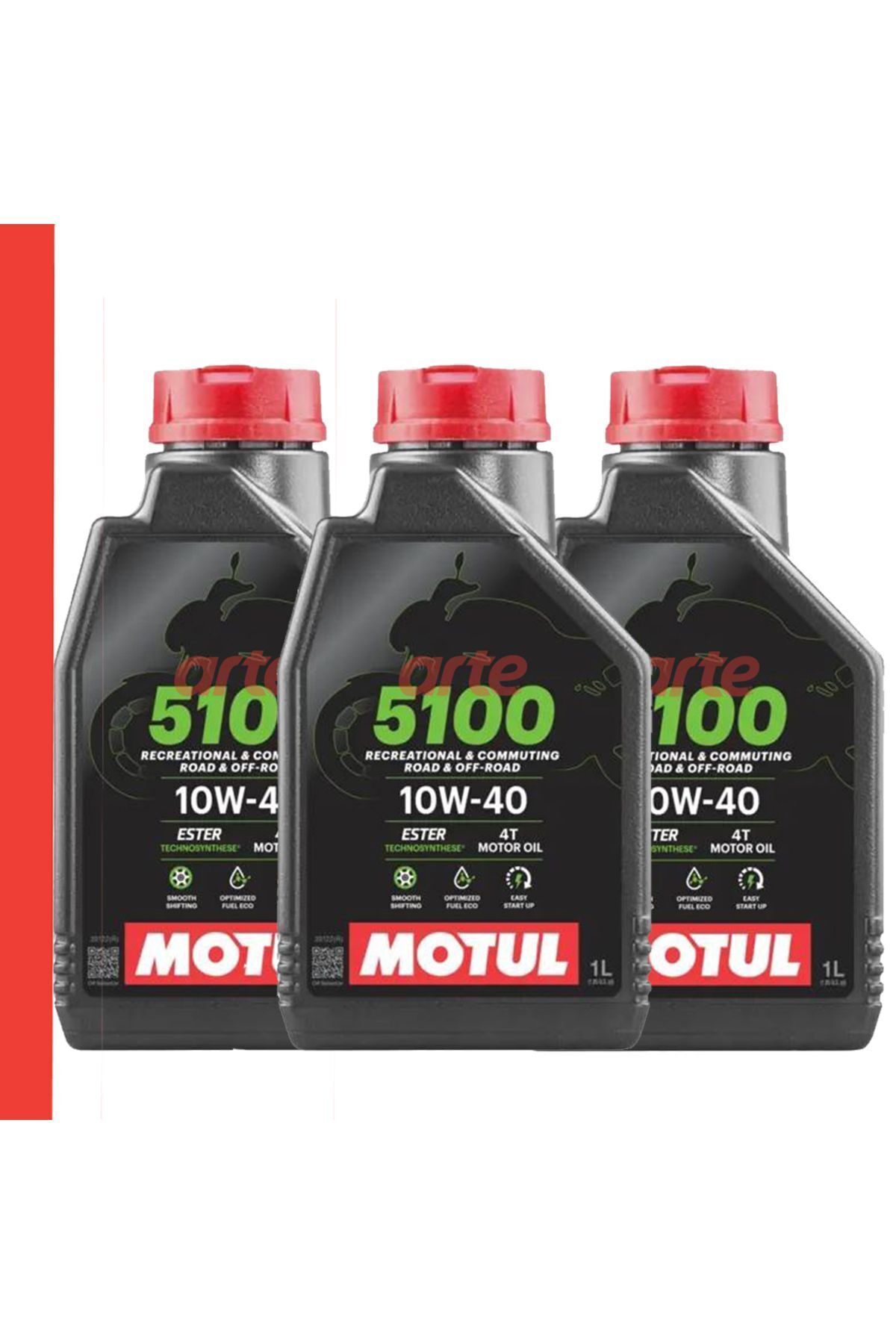 Motul 5100 10w-40 4t Motosiklet Motor Yağı – 3 X 1 Litre | Yarı Sentetik | Güncel Üretim