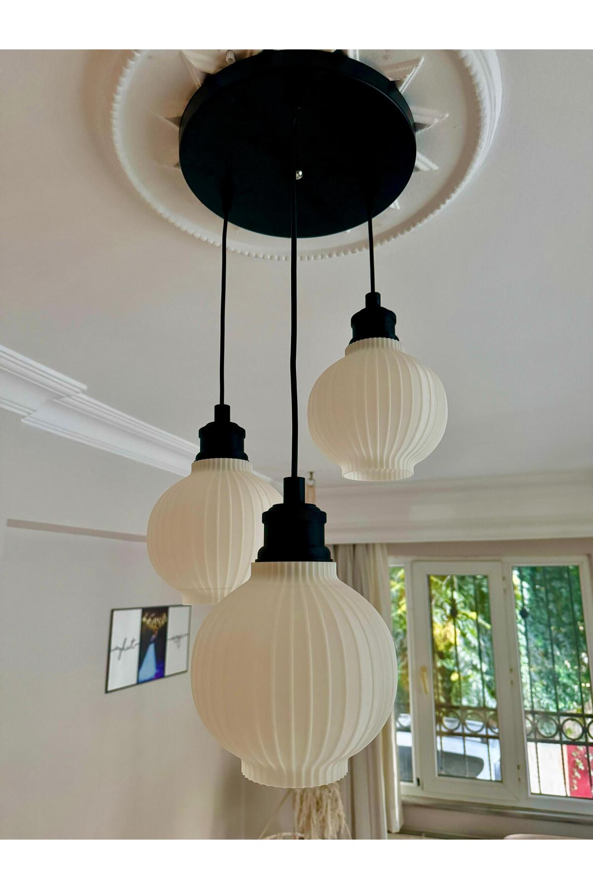 Bohemian 3-Piece Black Pendant - Modern Design Bedroom Living Room Dining Room with 3 Heads