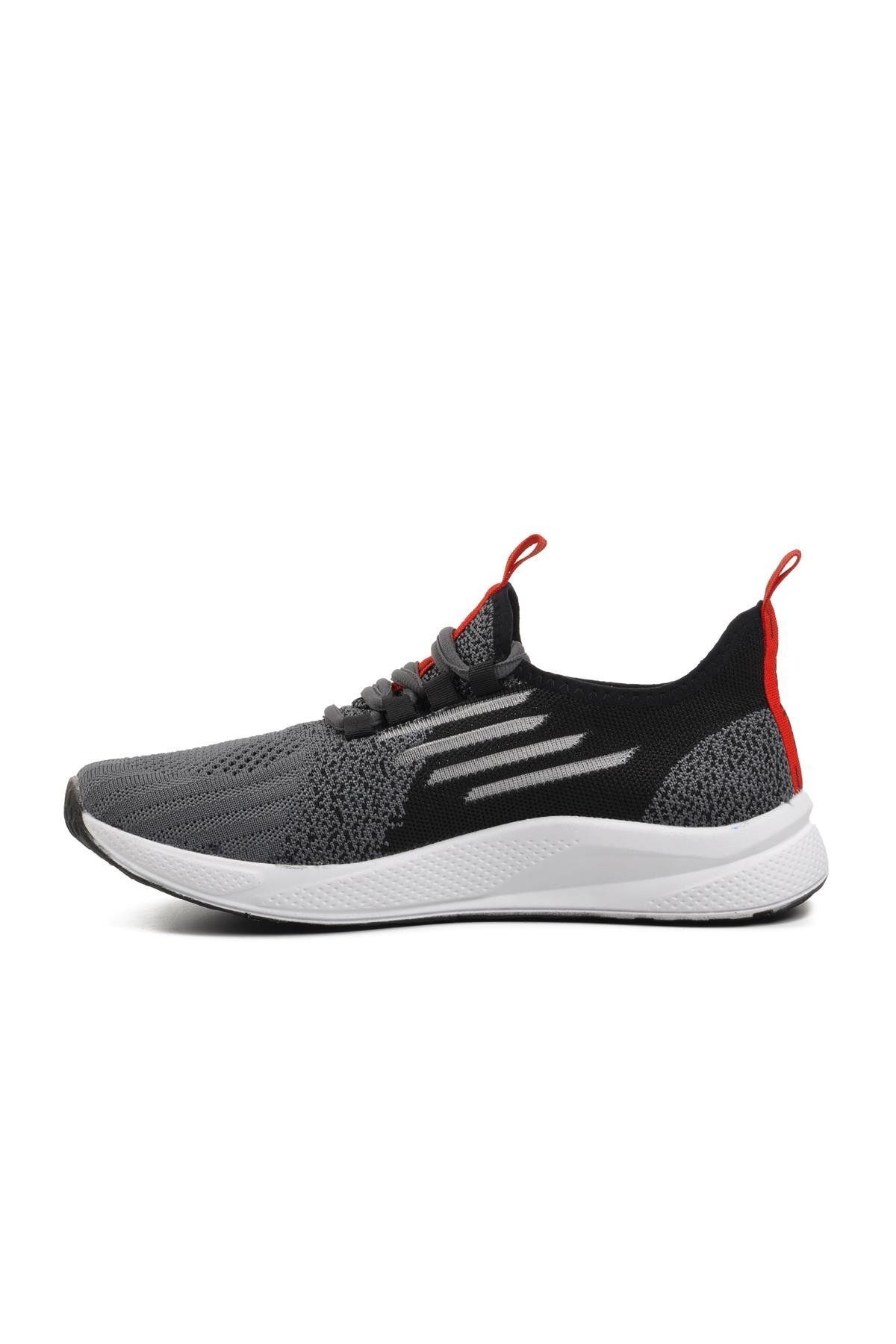 WALKWAY-Ravello Unisex Sports Shoes - Smoke, Black, Red, Mesh 2