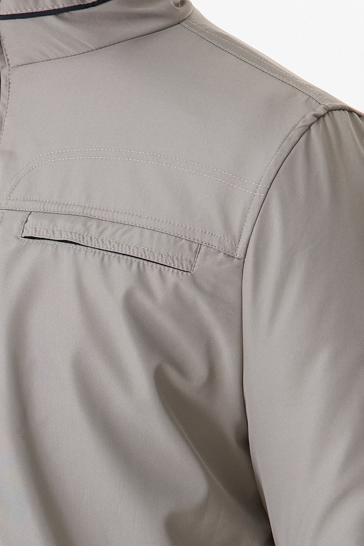 Fulla Moda-Palton cu guler vertical cu buzunar cu fermoar 8