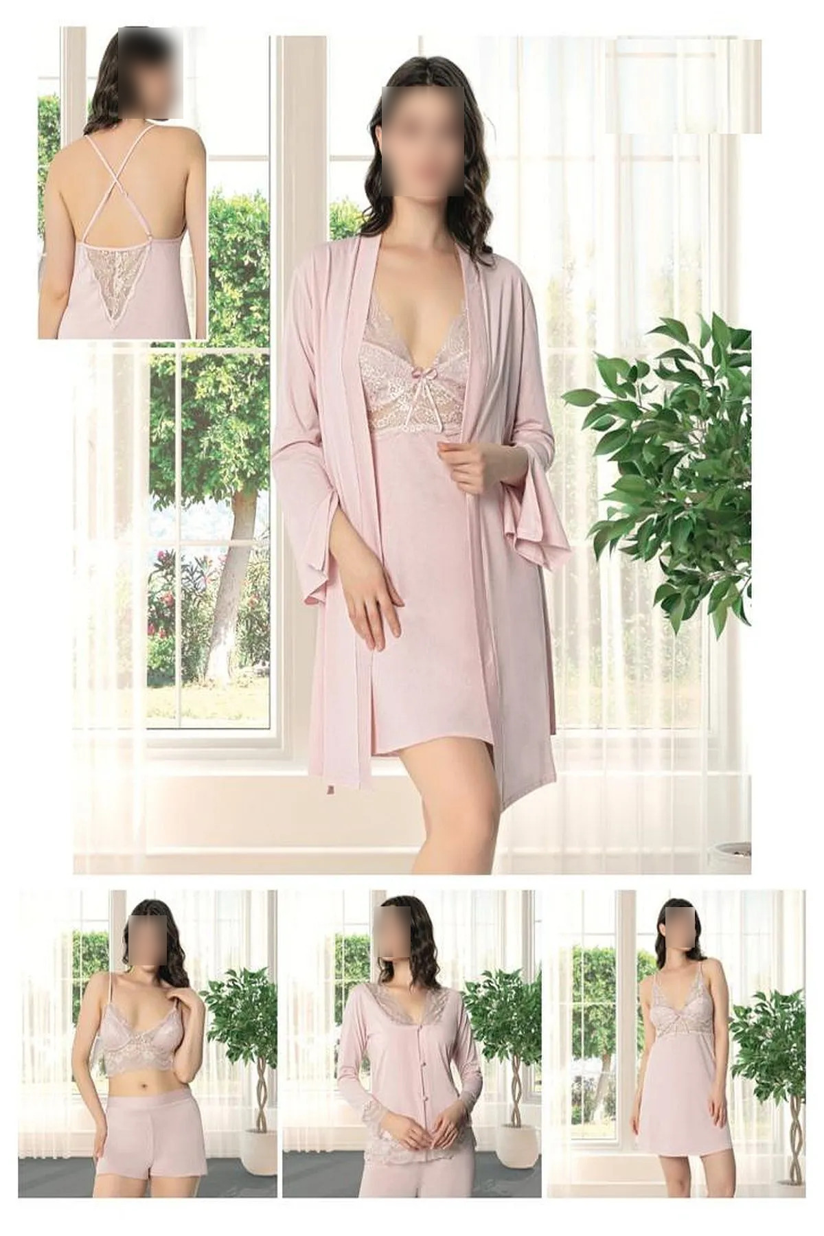 White Velvet Kadın Pudra Penye Kutulu 6'lı Gelin Çeyiz Seti