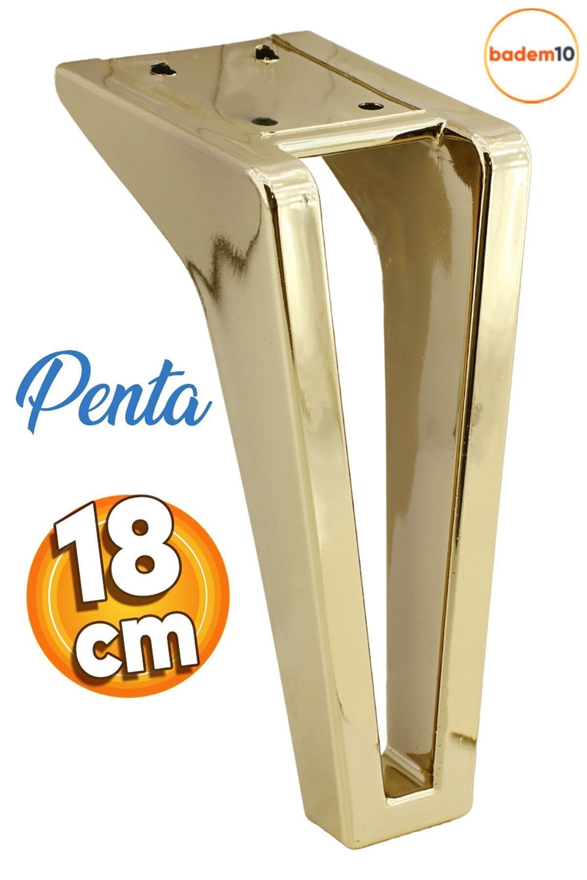 Badem10 Penta Lüks Mobilya Kanepe Tv Ünitesi Koltuk Ayağı 18 Cm Altın Gold Konsol Ayakları
