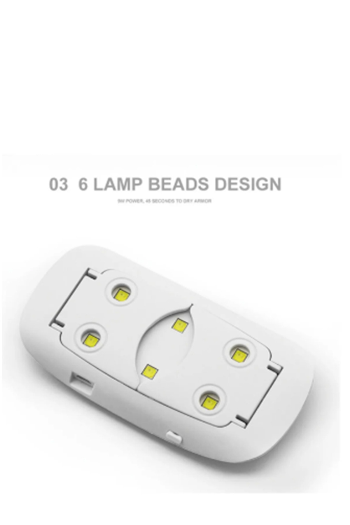 Seyahat Tipi Mini Tırnak Oje Kurutucu- USB UV Led Mor Işık-Protez Tırnak Kurutma Makinesi — RE-SUNmini Oje Kurutucu — تصویر 4 از 7
