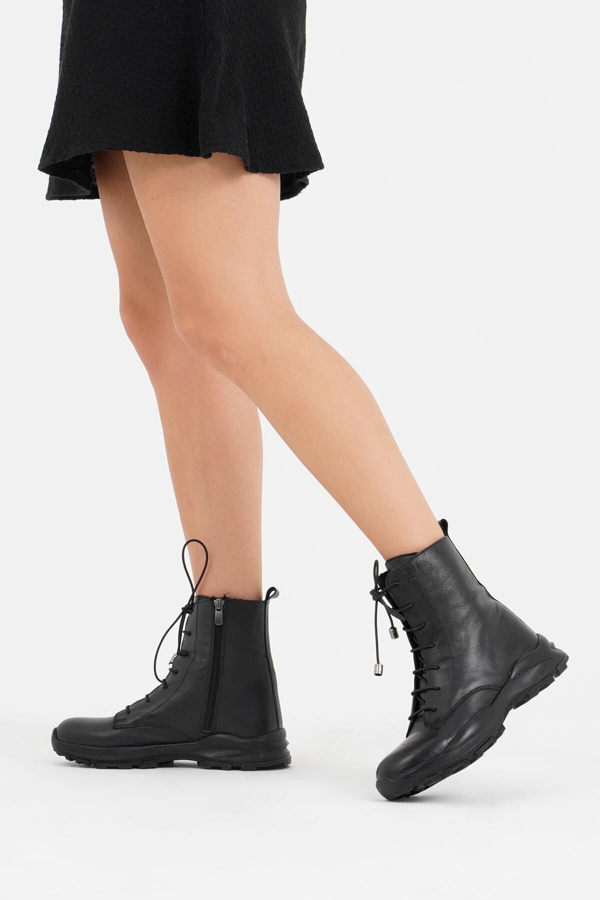 CZ London-Damen-Winterstiefel zum Schnüren aus echtem Leder mit rutschfester Sohle 5