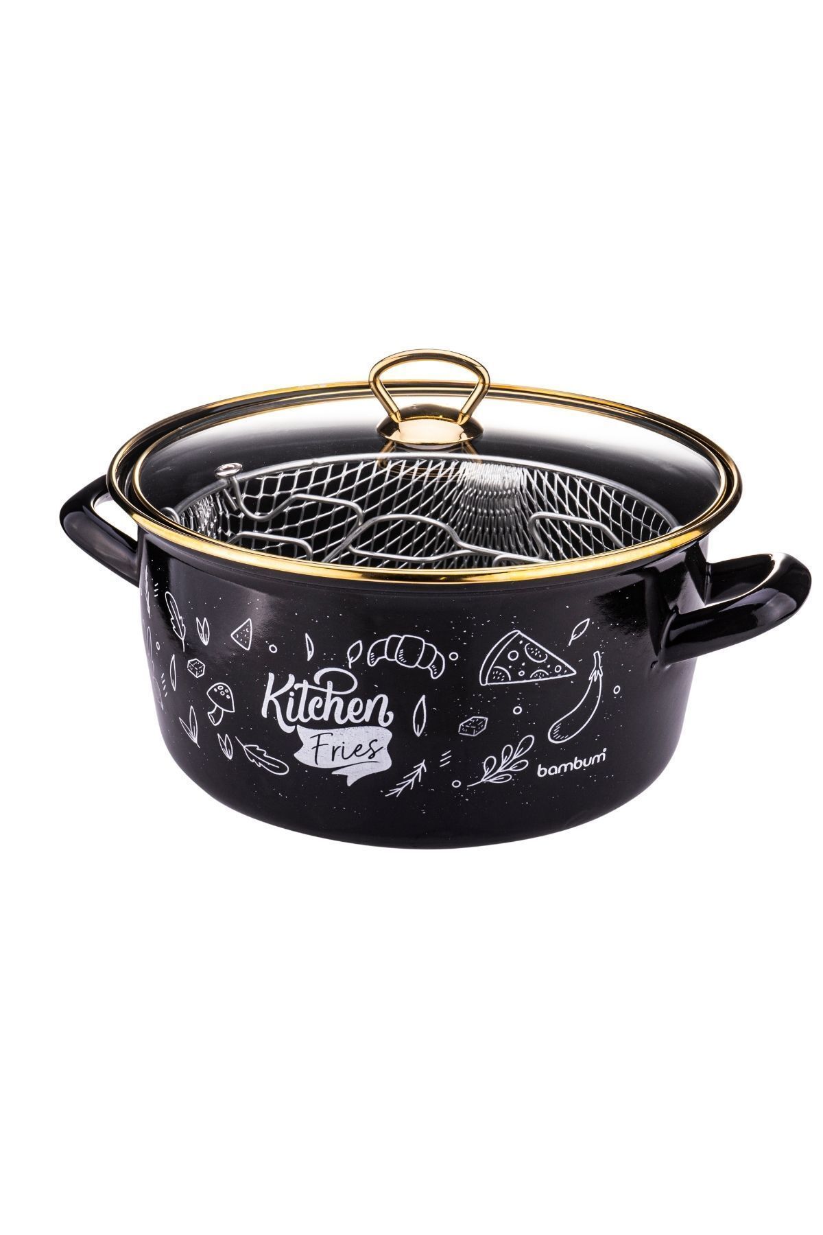 Darky - Kızartma Tenceresi Siyah Kitchen 22 cm