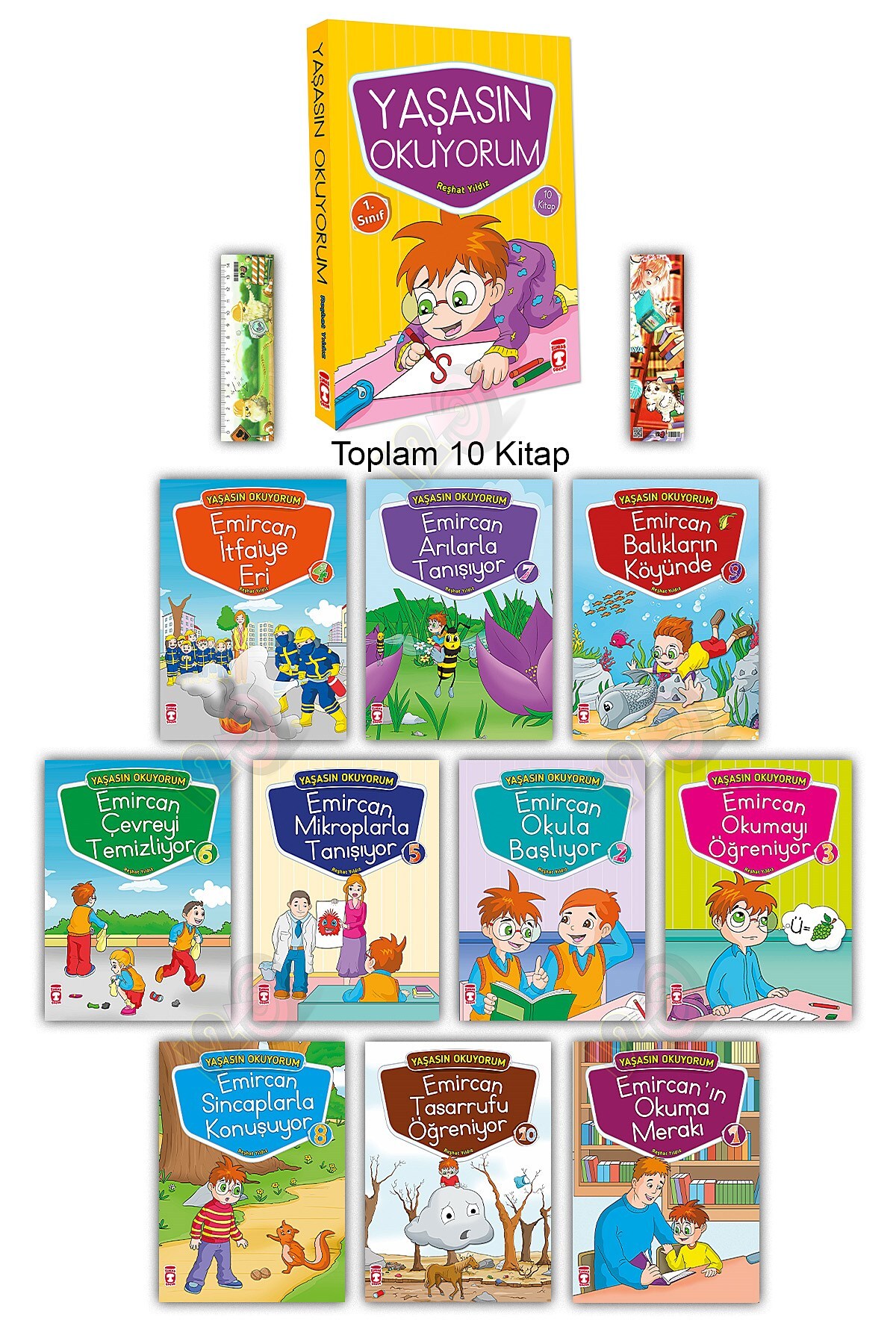 Timaş Çocuk Yaşasın Okuyorum 1. Sınıf Set (10 Kitap) (Celal Akbaş