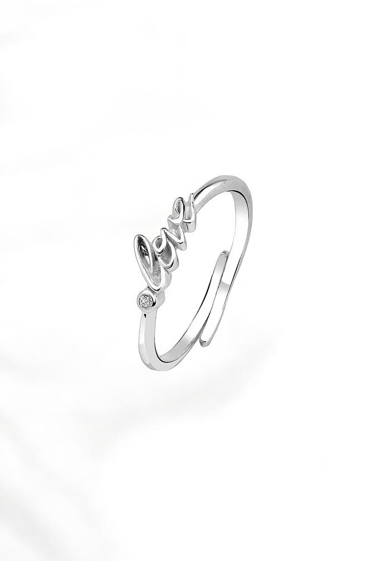 jelux silver Gümüş 925 Ayar Love Model Ayarlanabilir Yüzük