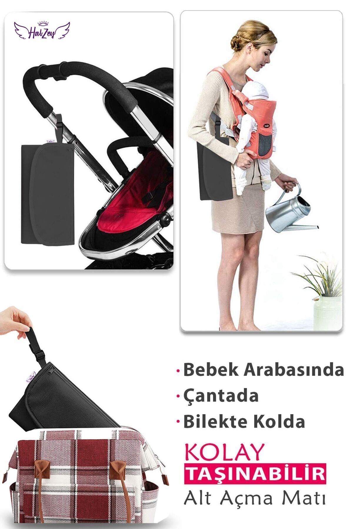 Ksburda Bebek Alt Açma Bakım Çantası Yastıklı Alt Açma Minderi Silinebilir, Süngerli Ped, Pratik Kullanım fotoğrafı 5 (önizleme)