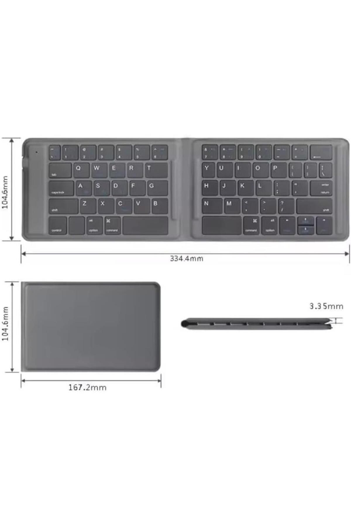 TezMax Samsung Galaxy Tab Active 2 SM T395 Uyumlu Kablosuz Bluetooth arjl Katlan r Klavye Bilgisayar Tablet