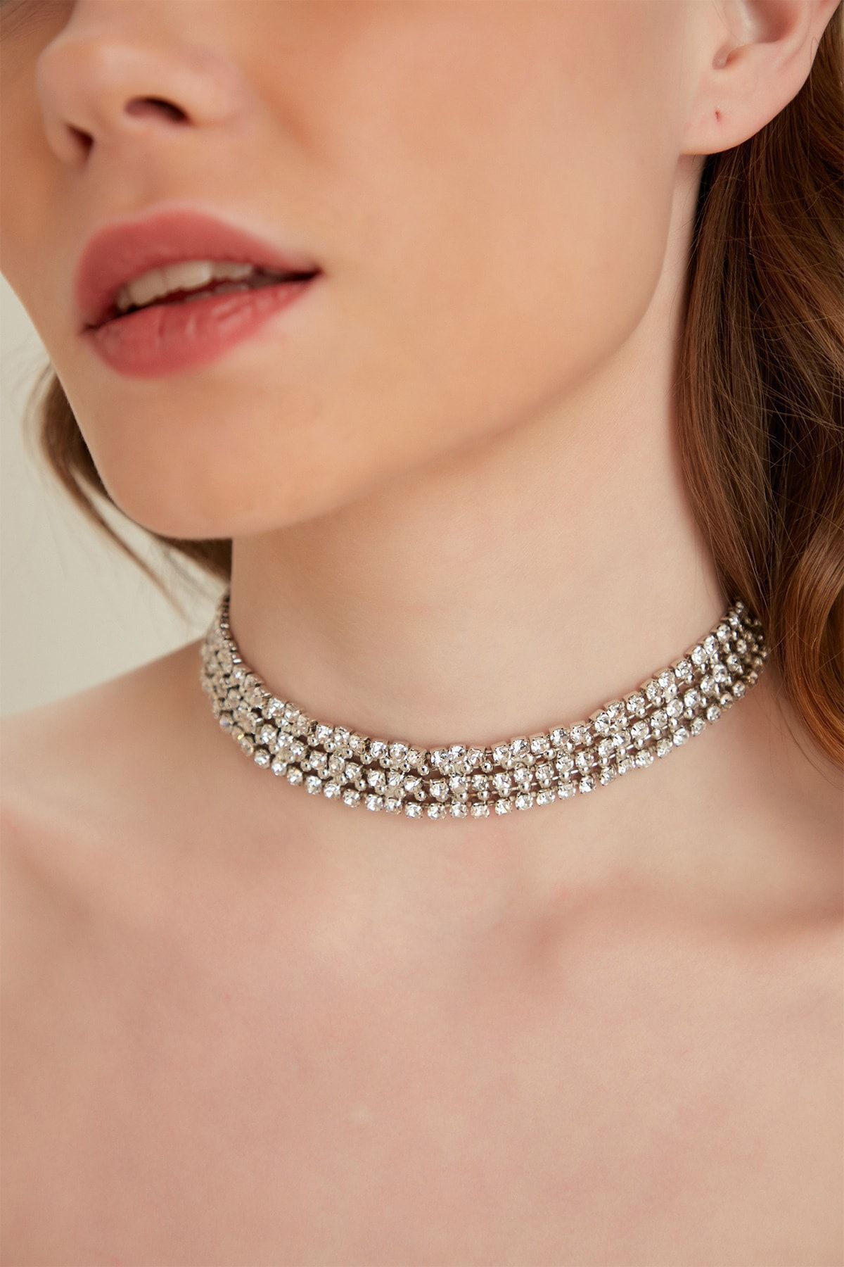 Furtek Aksesuar-Women's Brillo Crystal Zircon Stone Choker Choker Evening Dress Wedding Engagement Promise Henna Necklace Choker 6