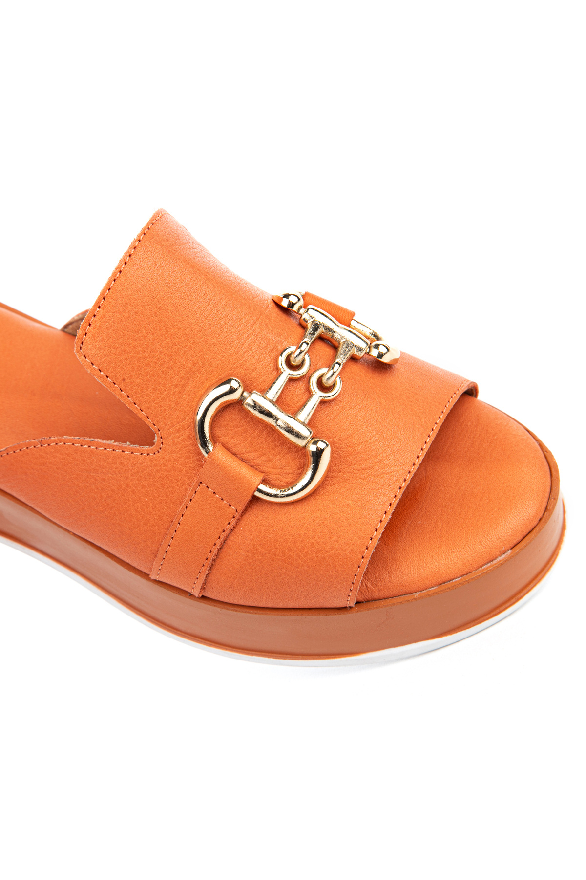 Hush Puppies-Asan ( 624219 ) - Stylish Genuine Leather Anatomical Women's Slippers, Buckle 4