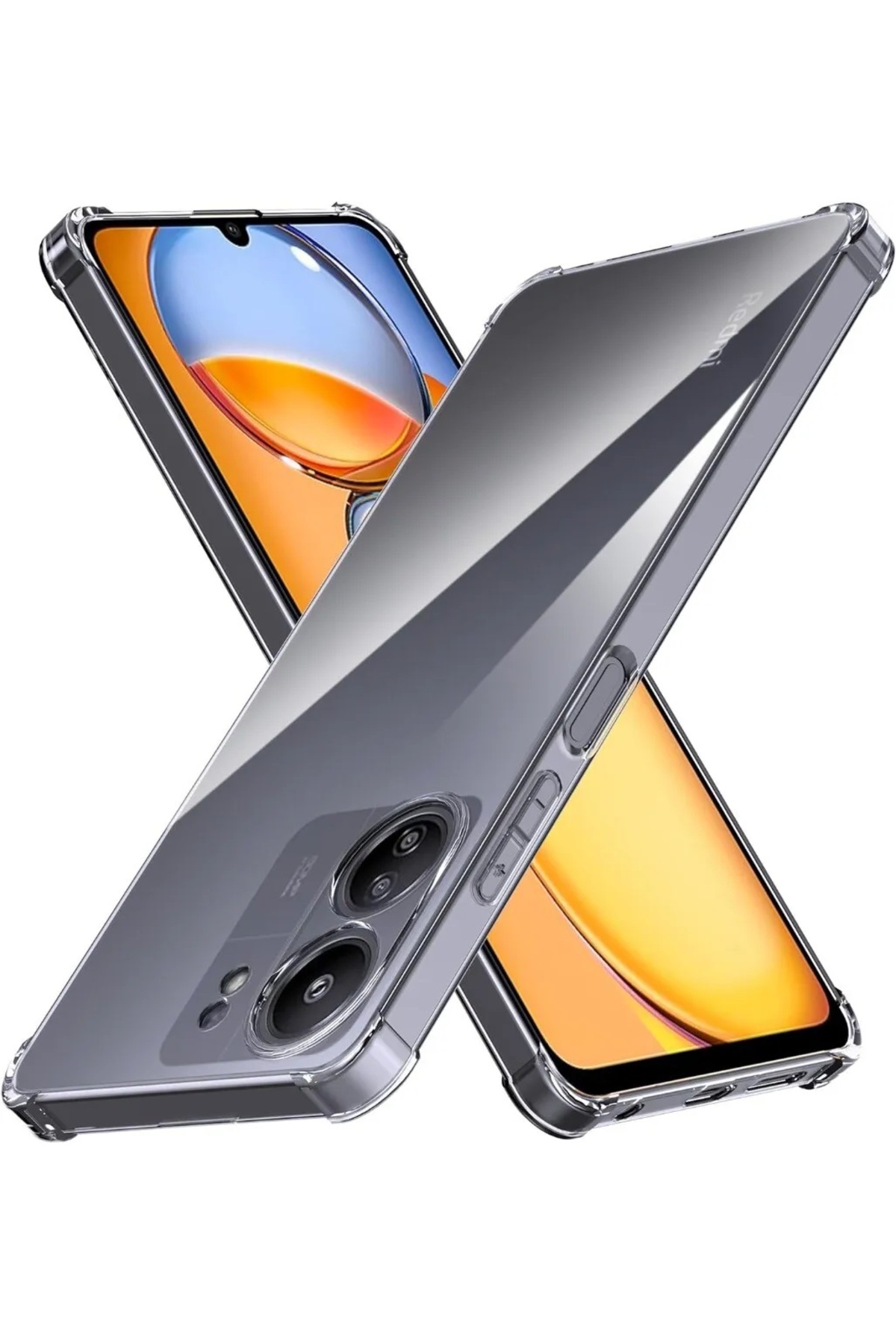 Redmi Poco C65 Kapak Kamera Korumalı Airbag Antishock Köşe Korumalı Şeffaf Silikon Kılıf