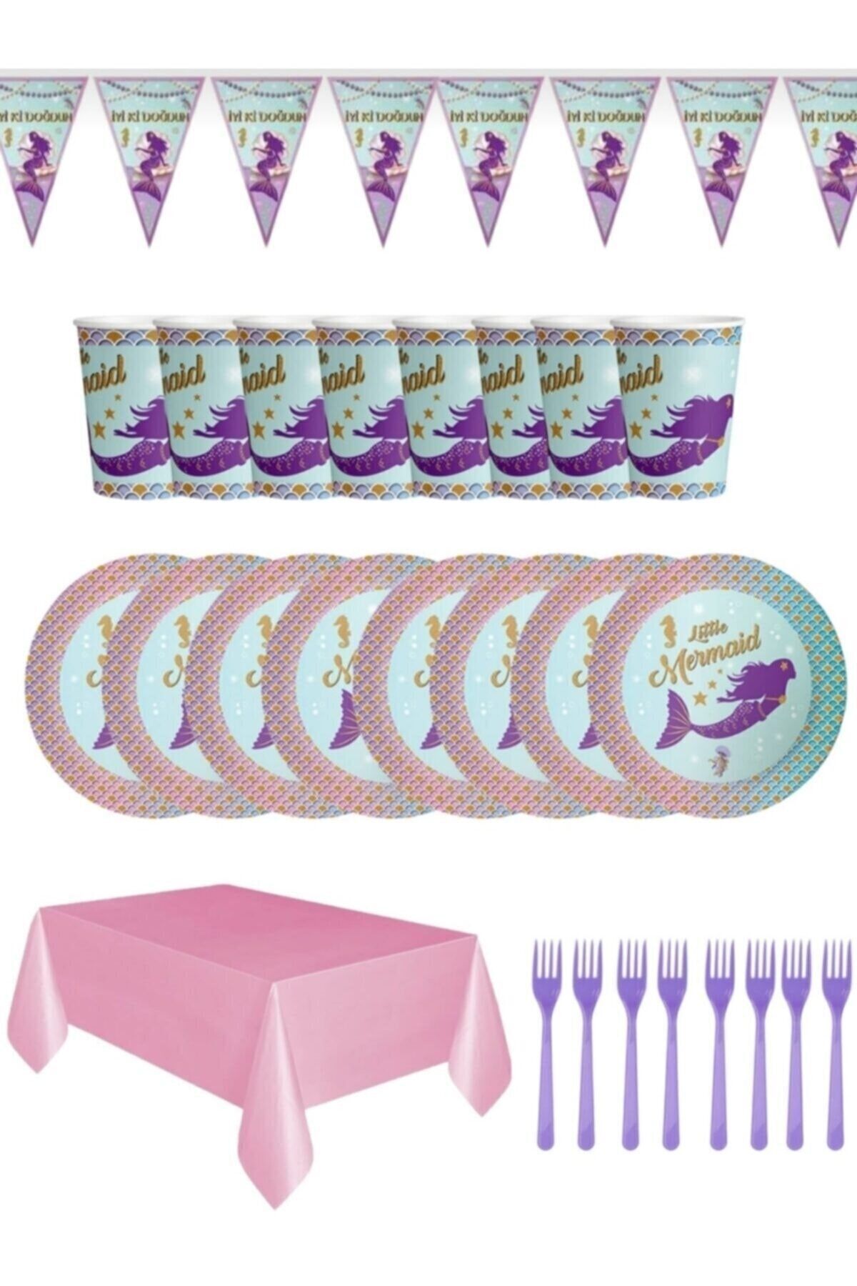 starnewstore ushnx Deniz Kızı Doğum Günü Parti Seti 8 Kişilik cloydx 595033