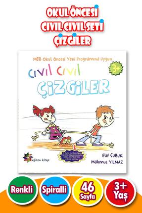 Harika Kitap 3 - 6 Yaş Okul Öncesi Cıvıl Cıvıl Seti Çizgiler - 46 Sayfa