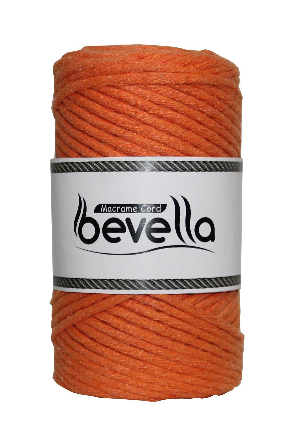 Bevella Macrame Cord-3mm Single Twist Scannable Cotton Macrame String - Orange 3