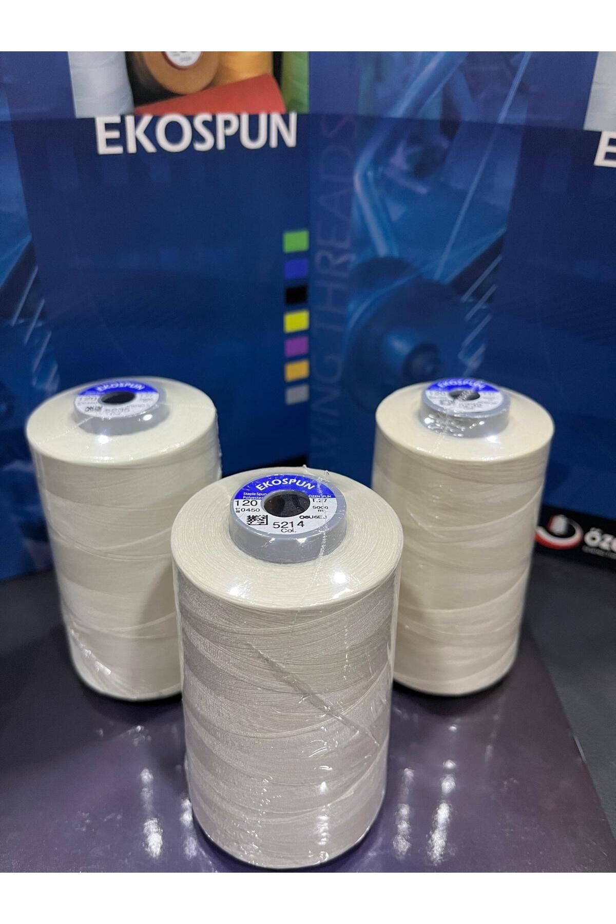 AYHANMAK-Set of 3 Sewing Thread 120 No 5000m Polyester Ekospun, High Strength, Ultra Quality 2