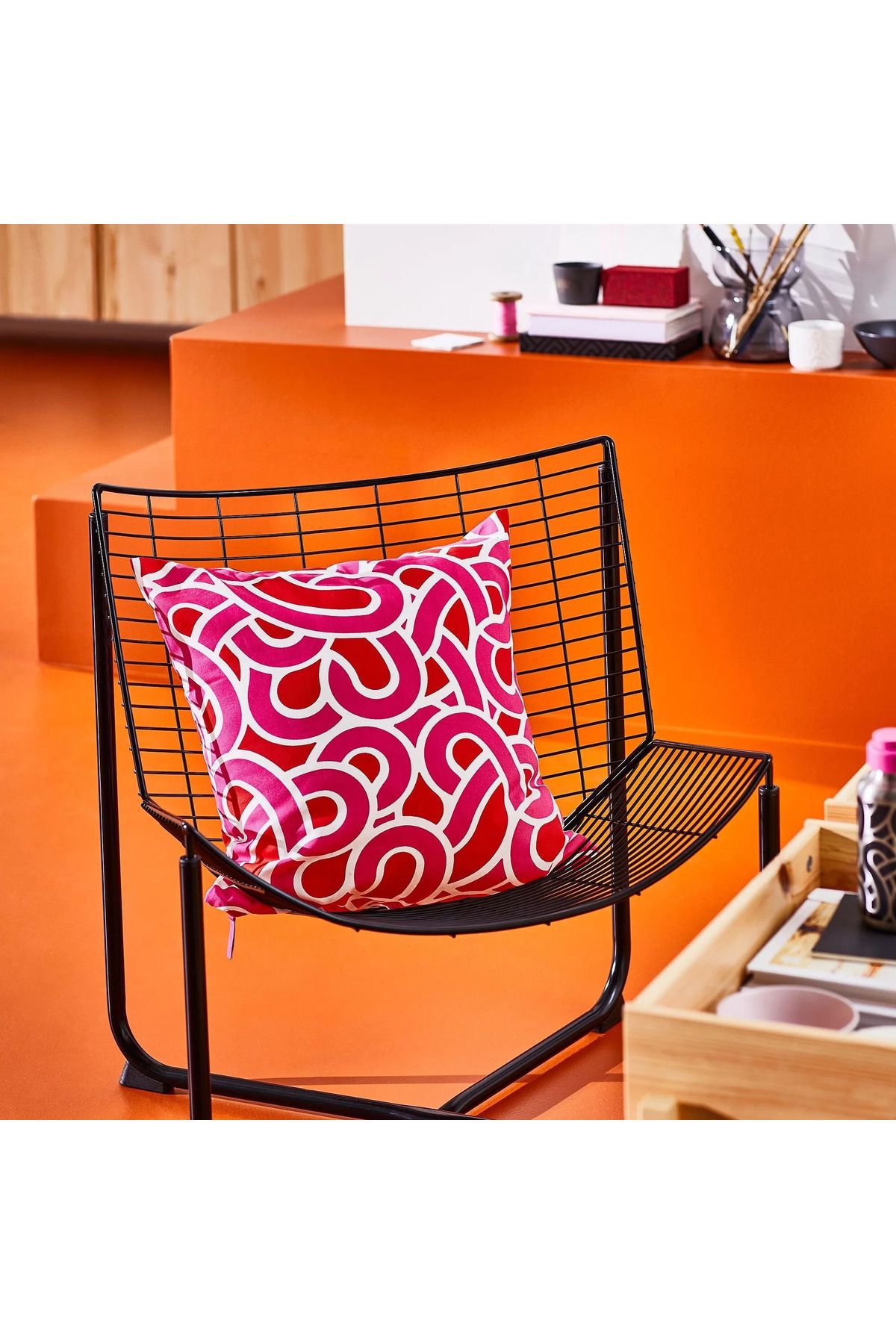 IKEA-Bright Pink and Red Sötrönn 50x50 Cm Throw Pillow Cover 2