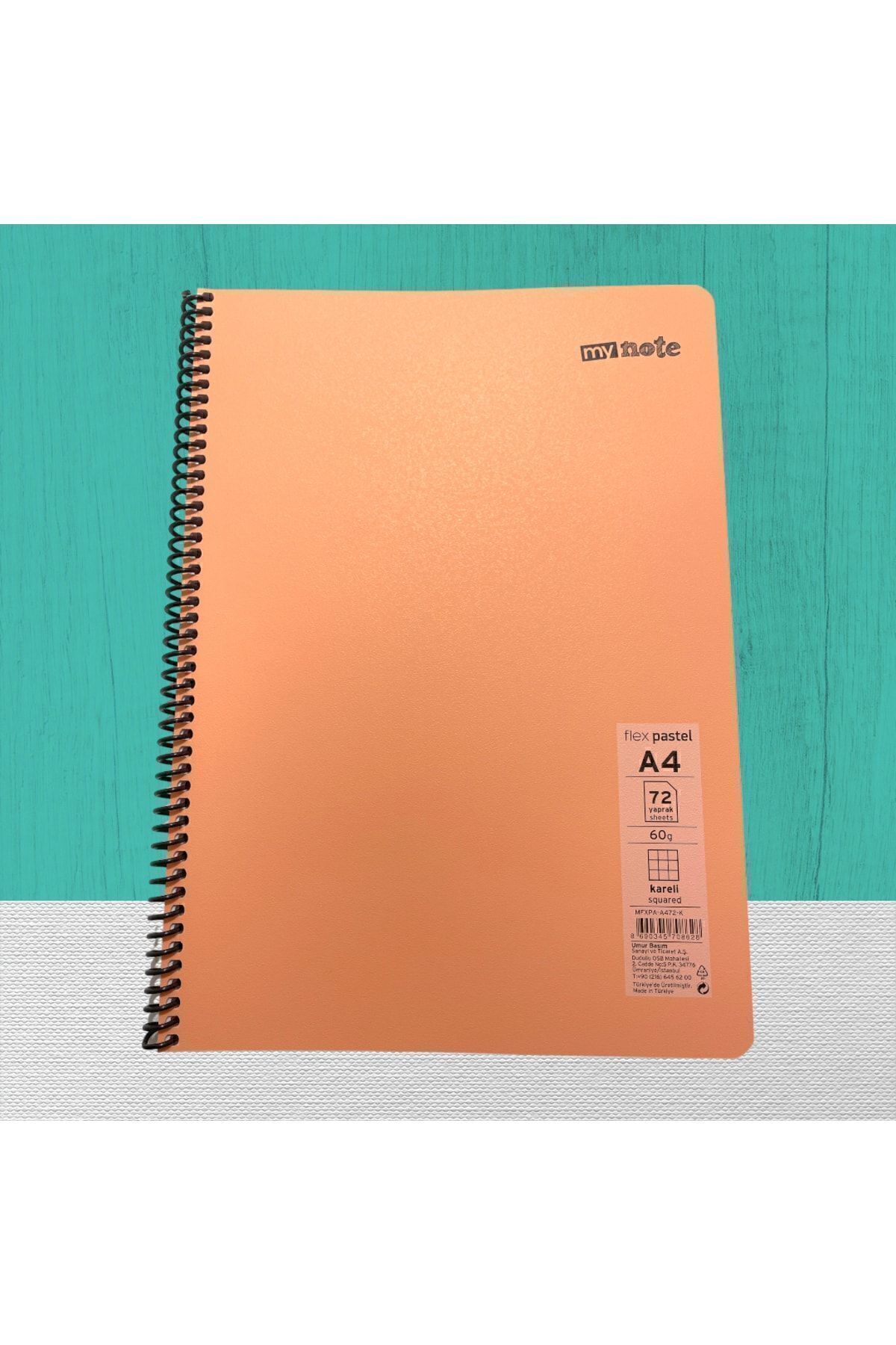 Umur-Mynote Flex Pastel Spiral Notebook A4 72 Yp Checkered 5