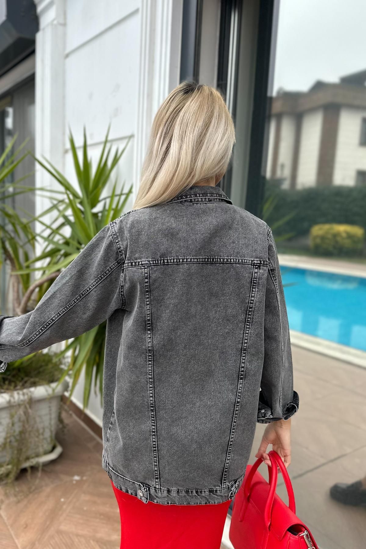 For Angels-Black Ripped Detail Denim Jacket 3