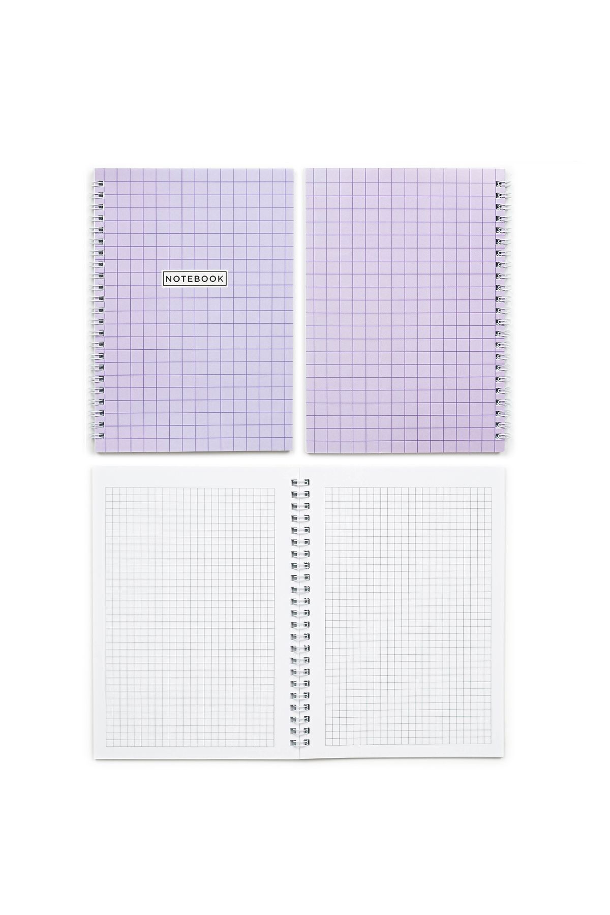 Nice Notes-A5 Checkered School Notebook - Spiral, 80 Sheets, Set of 4 6