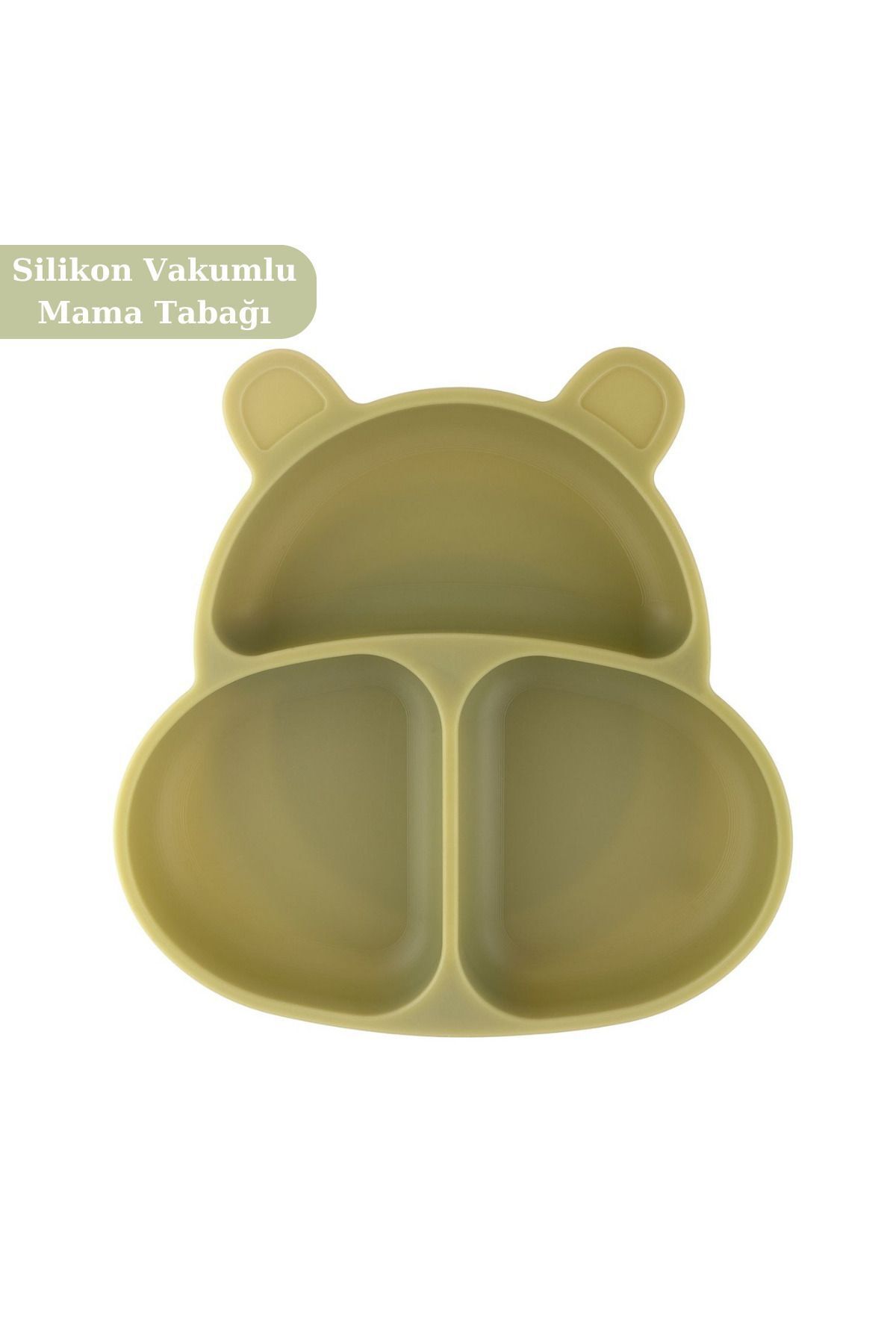 PONÇİK BEBEK 3'lü Silikon Mama Seti Beslenme Seti -mama Kasesi Vakumlu, Vakum Tabanlı Mama Tabağı,mama Kaşığı fotoğrafı 4 (önizleme)