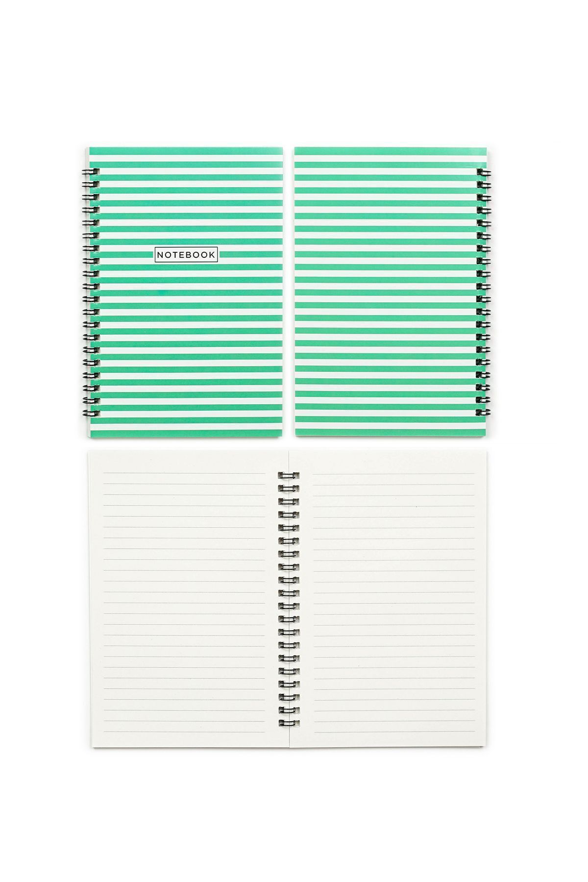 Nice Notes-Flatline Series - 13x19.5 cm Striped, 50 Sheets Set of 4 Spiral Notebooks 4