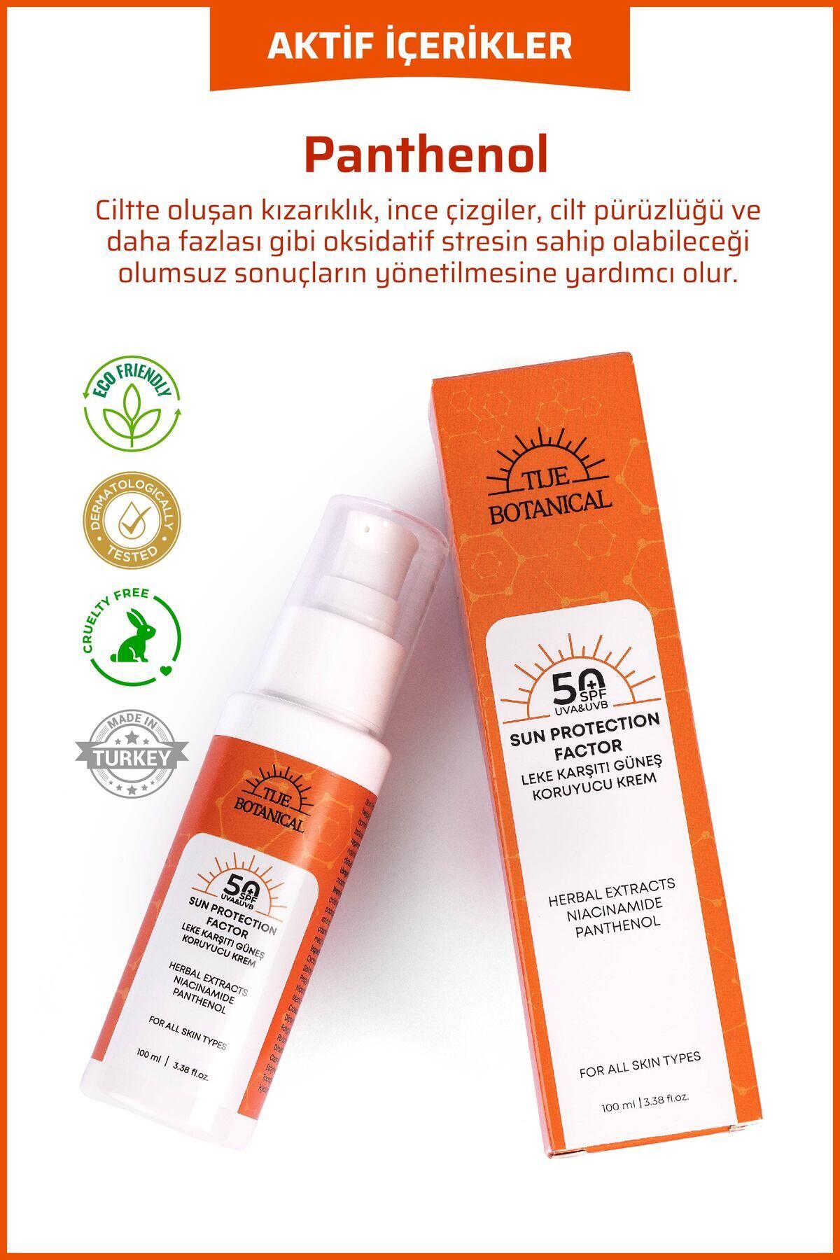 ضد آفتاب صورت   TİJE BOTANİCAL | TİJEGüneşKremi100 اورجینال - تصویر 3