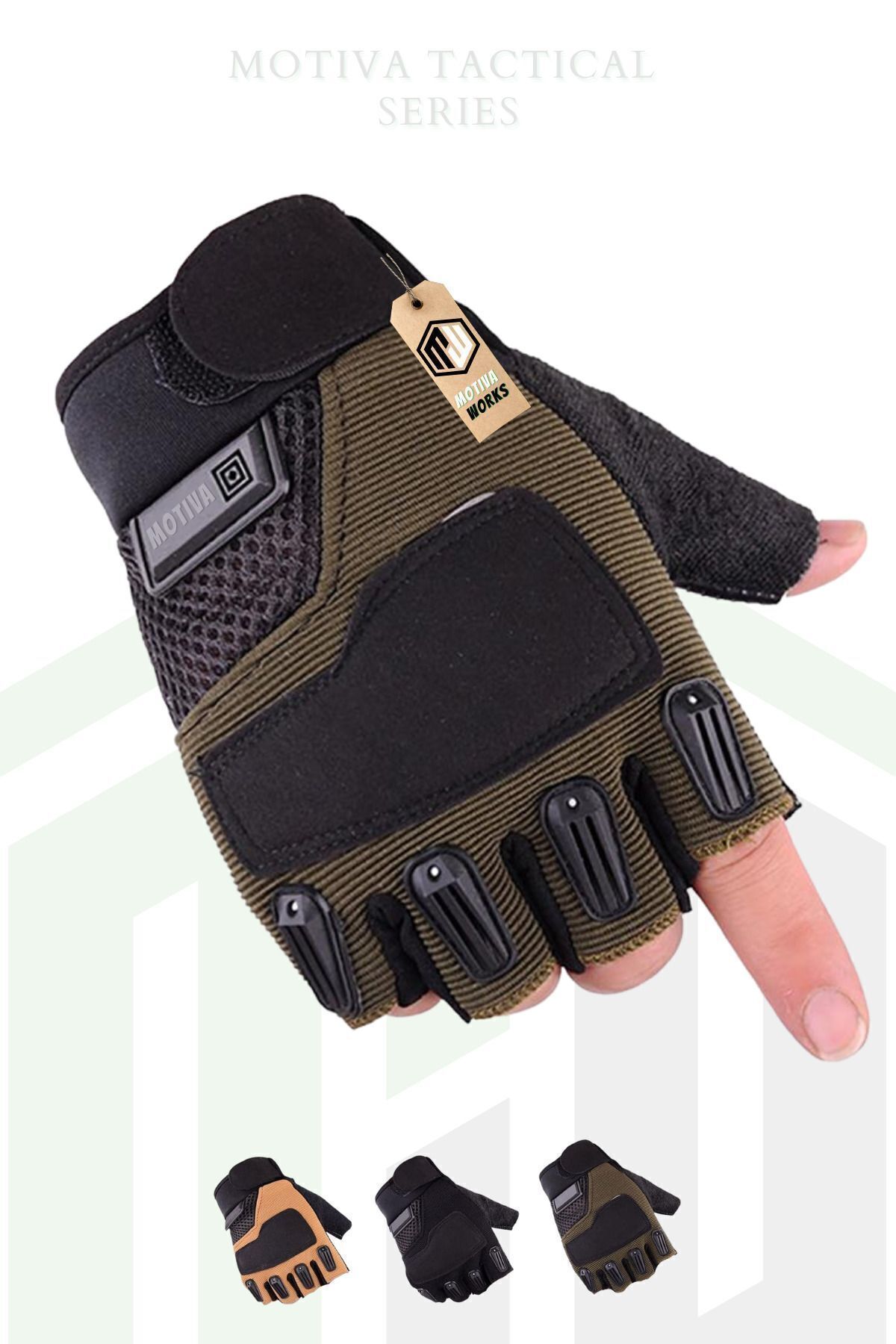 Motiva Outdoor Kamp Askeri Spor Bisiklet Motosiklet Taktik Yazlık Kısa Eldiven Large