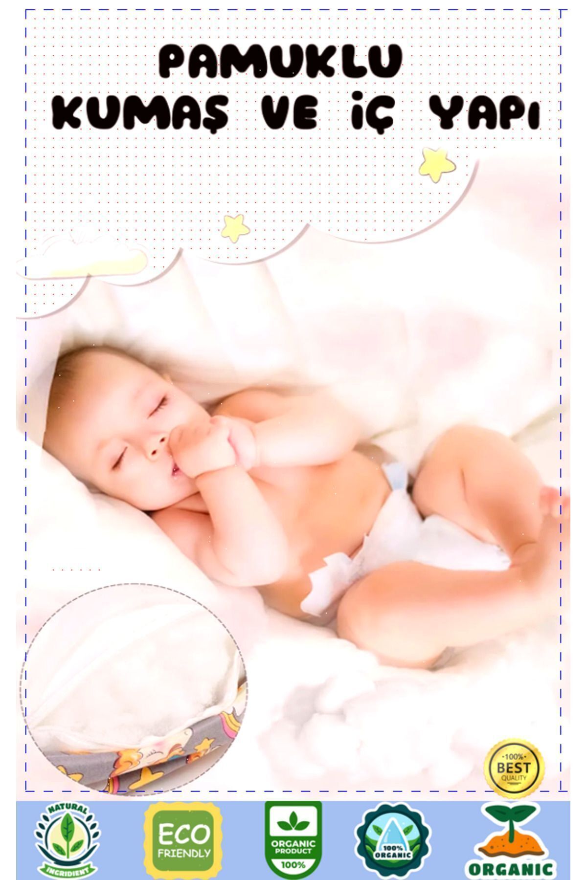 OMZ Hamilelik Döneminde Mükemmel Destek Bebek Emzirme Minderi Yastığı  Pamuklu Ranforce Kumaş Gri fotoğrafı 4 (önizleme)