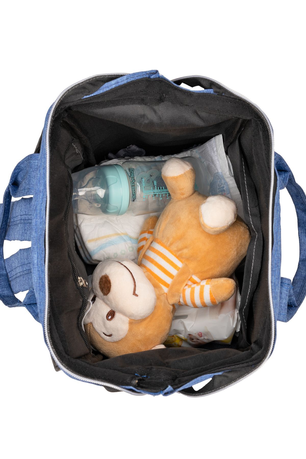 Bagimoo Anne Bebek Bakım Sırt Çantası Biberon Termoslu Sıvı Geçirmez Bebek Çantası Kot fotoğrafı 4 (önizleme)