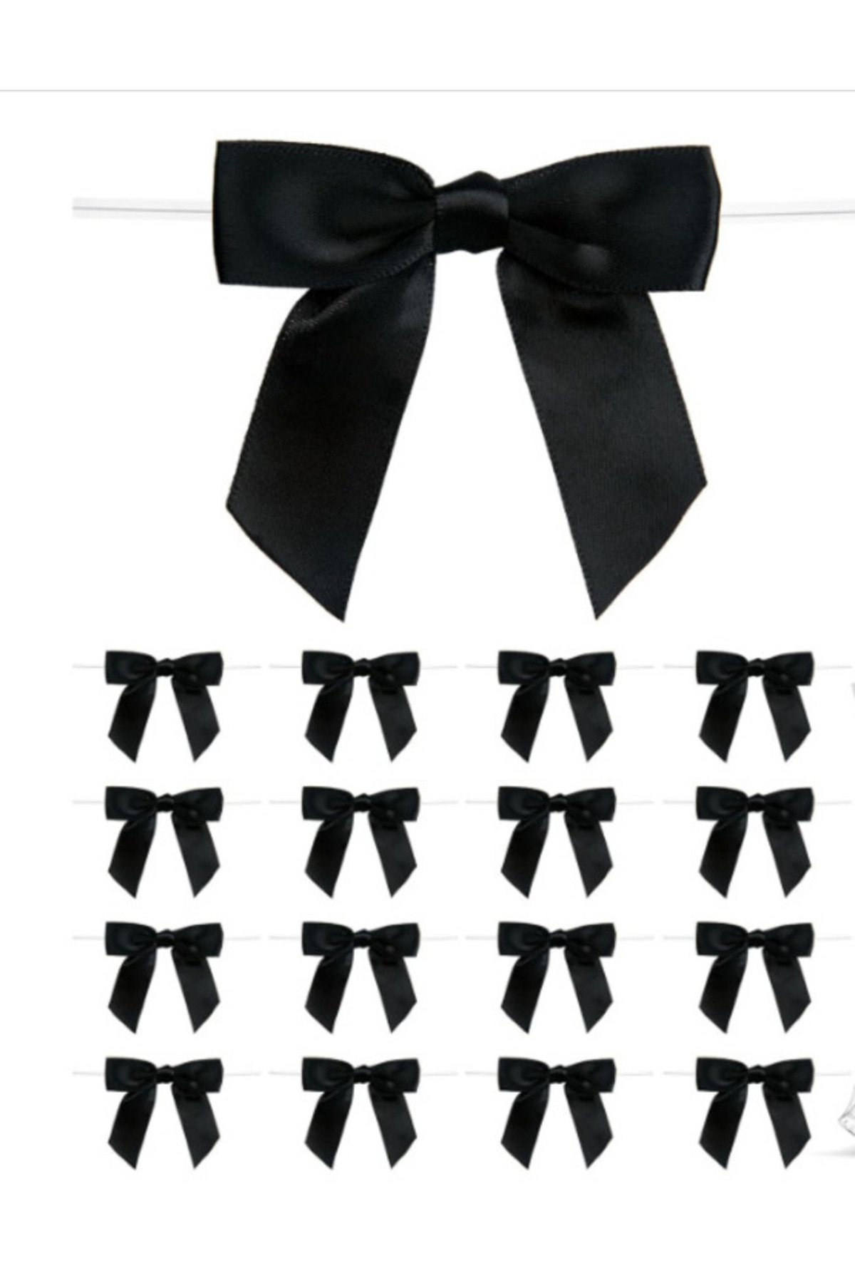 İNFİNİTYHOME 10adet Yapışkanlı - Saten Fiyonk - Si?yah