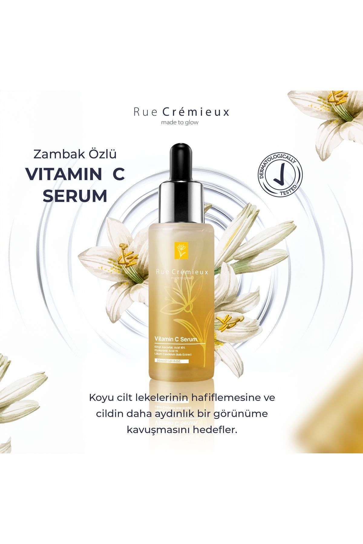 C Vitamini Aydınlatıcı Ve Ton Eşitleyici Zambak Özlü Bakım Serumu-ethyl Ascorbic Acid %10 Hya %1-tk — RC03 — تصویر 5 از 7
