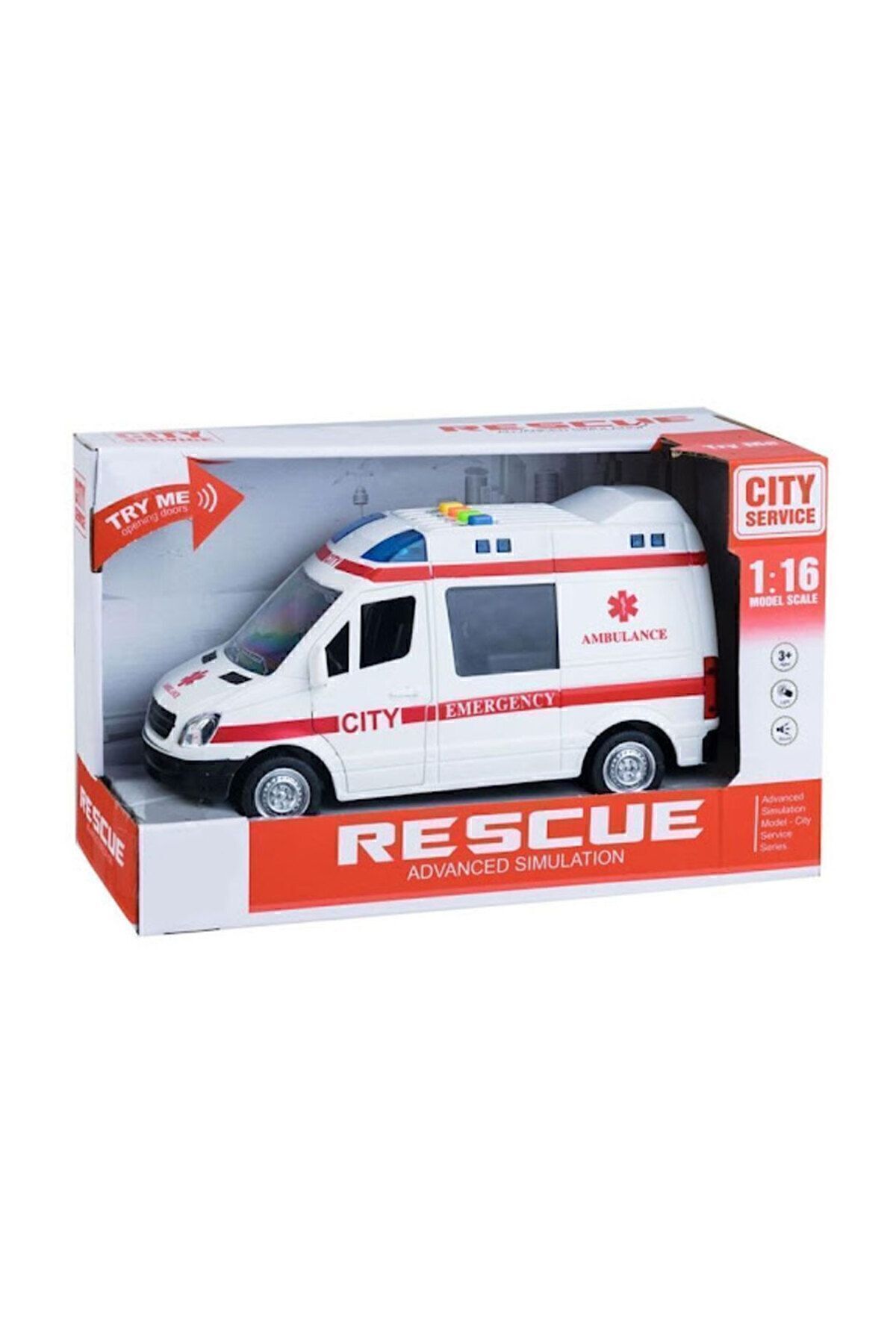 Sürtmeli Sesli Ve Işıklı Kapıları Açılan Ambulans - 2