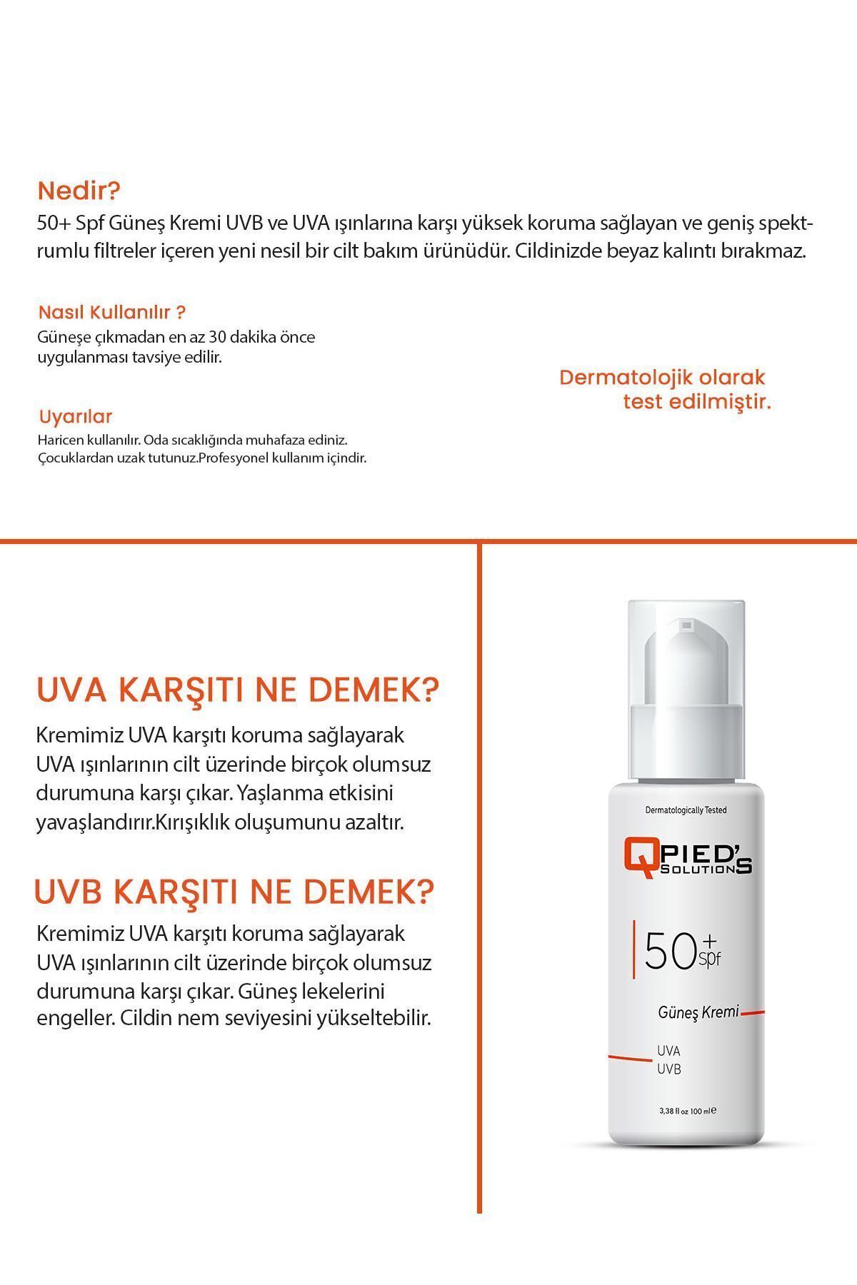 کرم ضد آفتاب با SPF + 50 و سرم لایه بردار شبانه صورت احیا کننده و رنگ پوست (Aha 10% + Bha 2%) Qpieds Solutions