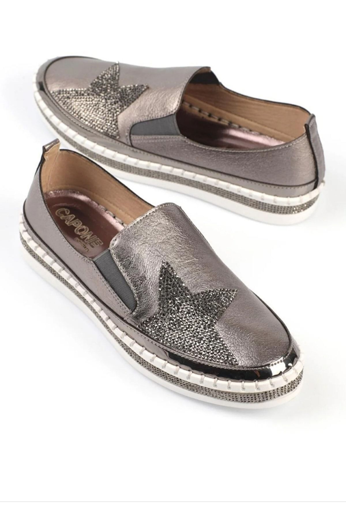 BRGL Kadın Ortopedik Taban Taşlı Espadril Ayakkabı