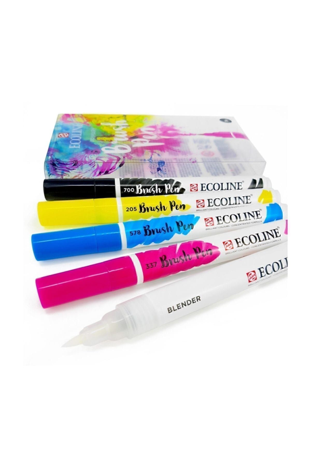 Talens-Ecoline Brush Pen Brush Tip Pen 5 Color Set PRIMARY 2