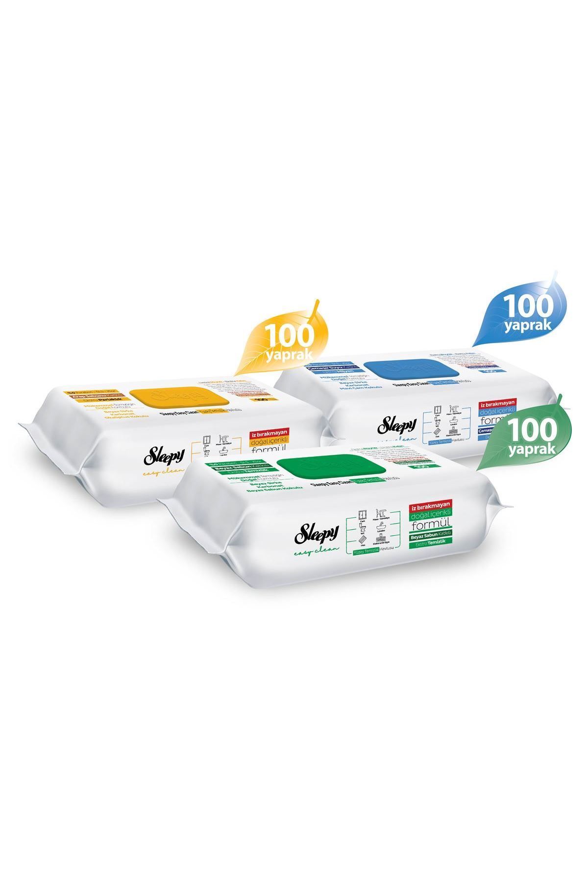 Easy Clean Beyaz Sabun Katkılı Çamaşır Suyu Katkılı Arap Sabunu Katkılı 3x100 (300 YAPRAK)