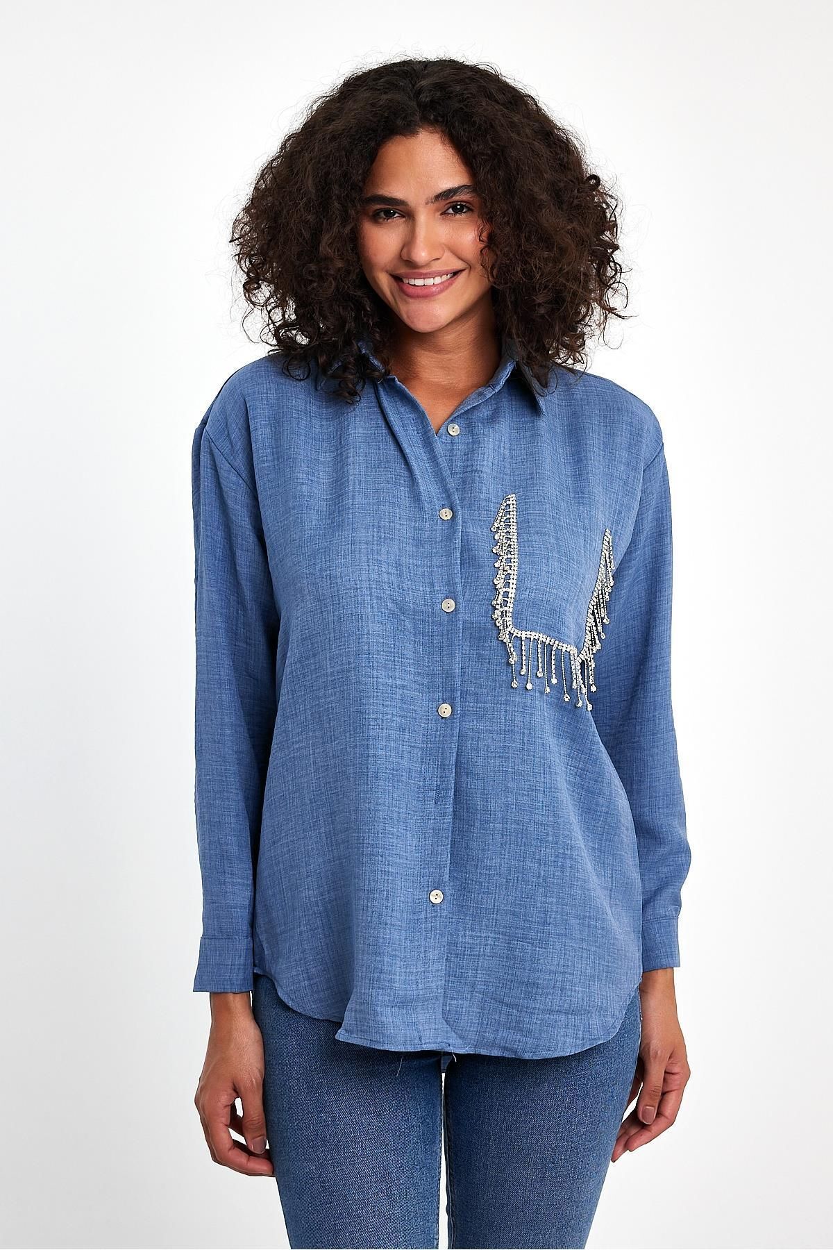 OOPS-Stylish Shirt with Stone Detail 2