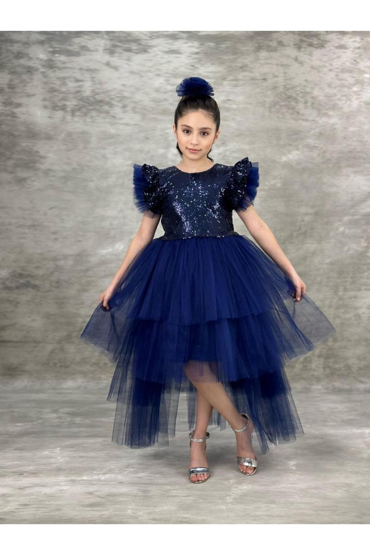 Fatma Kına Fenomen Kids Pullu Katkat Kuyruklu Tarz Çocuk Abiye