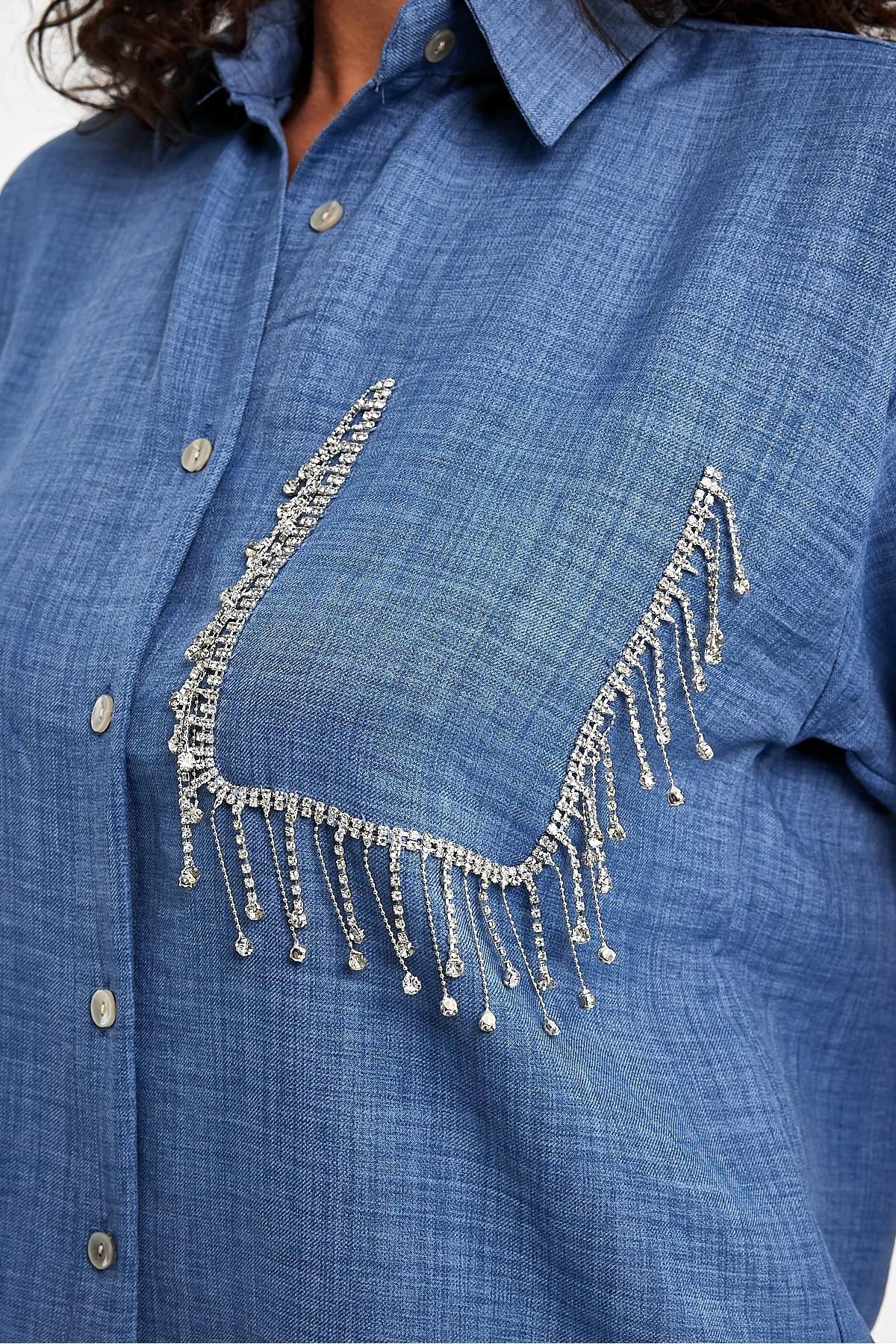 OOPS-Stylish Shirt with Stone Detail 4