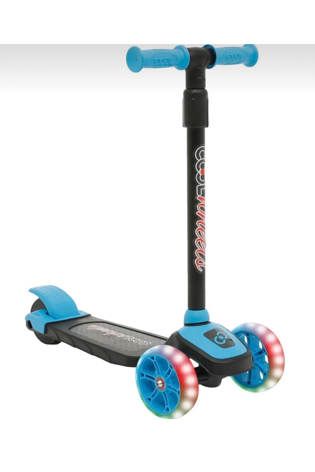 Blueeslife Led Işıklı 3 Tekerlekli Mavi Scooter