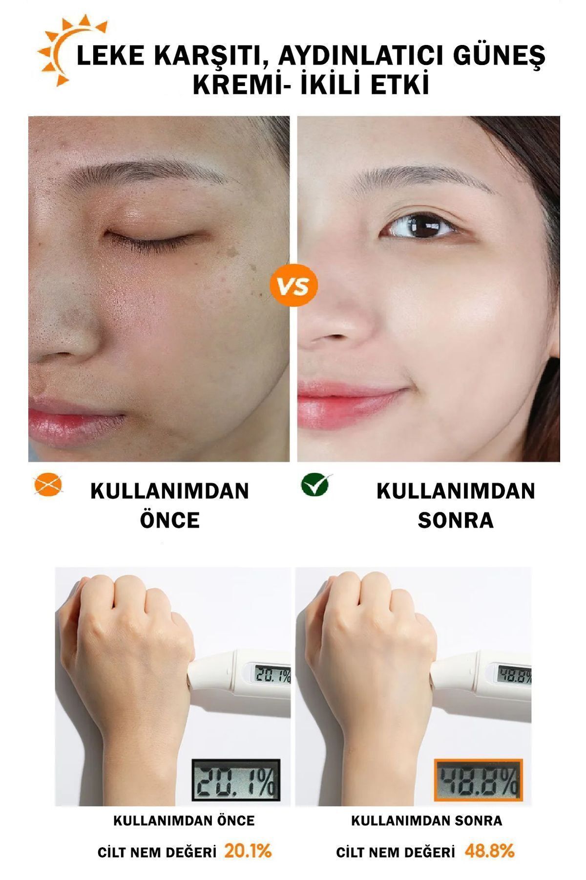 لیزر کره ای ضد لک و لک و ویتامینه روشن کننده لک با Spf 50 Pa ضد آفتاب با محافظ بالا ESHUMİ