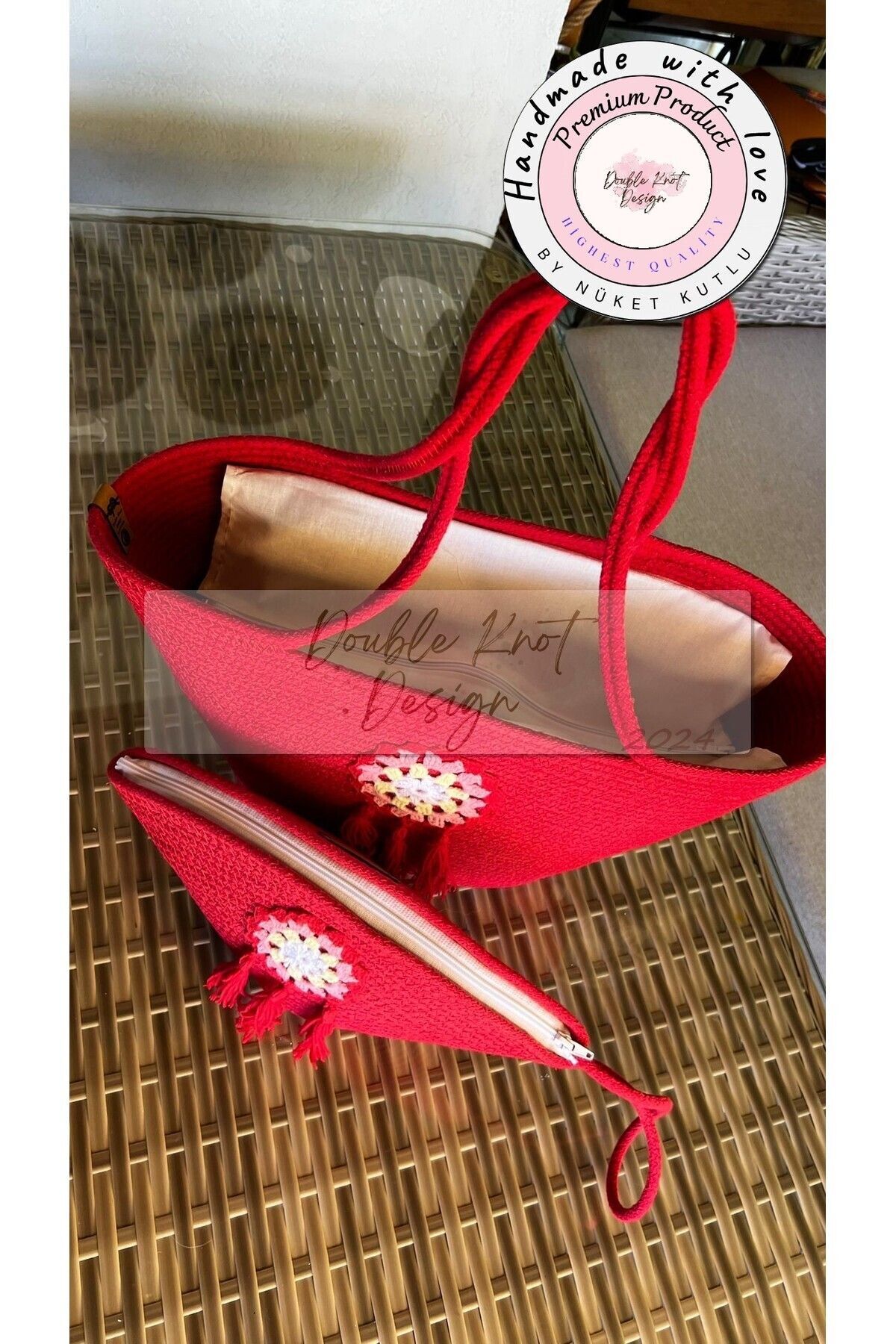 2-Piece Set Beach Bag ,lace Detailed Clutch, Totebag, Women's Bag,summer house, Gift, Mother's Day