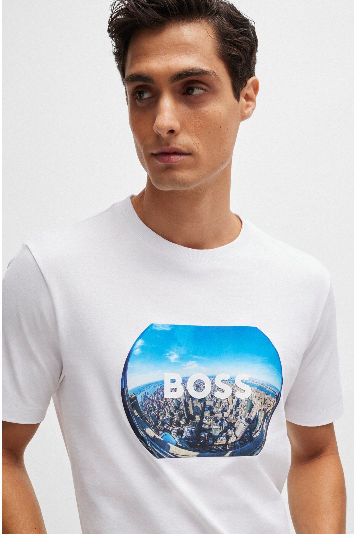 تی شرت مردانه پیراهن سفید آستین کوتاه 50512110 101 BOSS