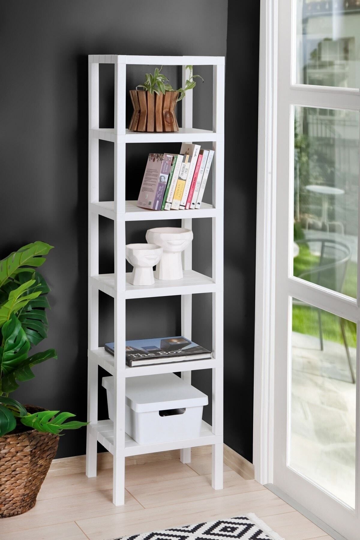 Ombeg 6-Tier Organizer Shelf Unit, Bookshelf, Bathroom Shelf Kitchen Shelf Balcony Shelf Organizer