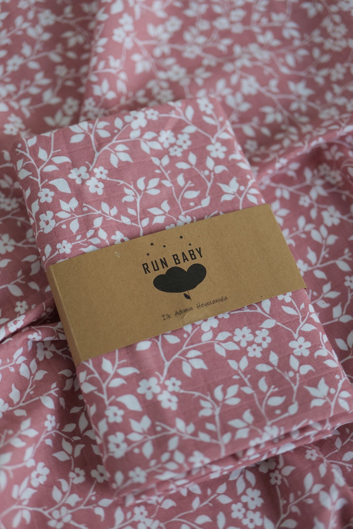 runbaby 100x120cm Oeko-tex Sertifikalı Bebek Müslin Örtü (PEMBE ÇİÇEK) fotoğrafı 2 (önizleme)