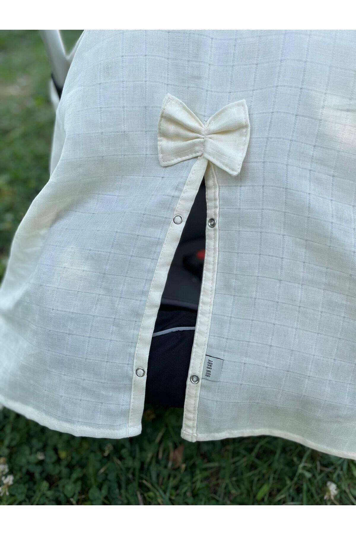 runbaby Run Baby Müslin Kumaş çıt Çıtlı Puset Örtüsü (EKRU) 75x100cm fotoğrafı 6 (önizleme)